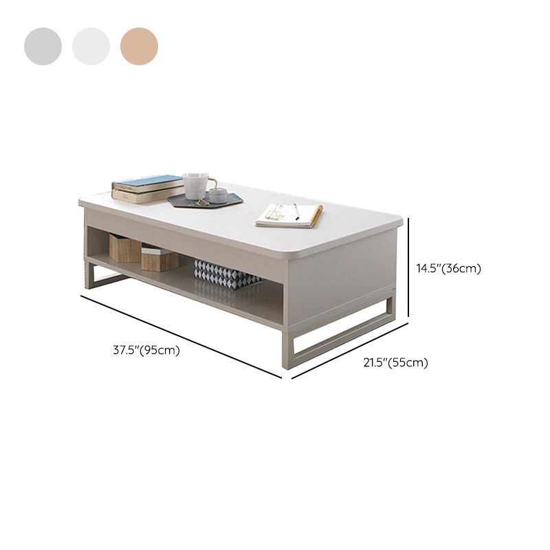 Floating Top Coffee Table with Shelf and 4 Legs Wooden Coffee Tabl Clearhalo 'Coffee & Accent Tables' 'Coffee Tables' 'coffee_tables' 'furn' 'furn_coffee_tables' 'Furniture' 'Living Room Furniture' 1200x1200_6962cad6-1e96-4943-aa36-cb4c96894384