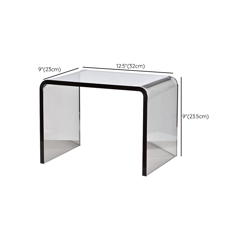 リビングルーム用のモダンな長方形のガラスサイドテーブルスレッドサイドテーブル