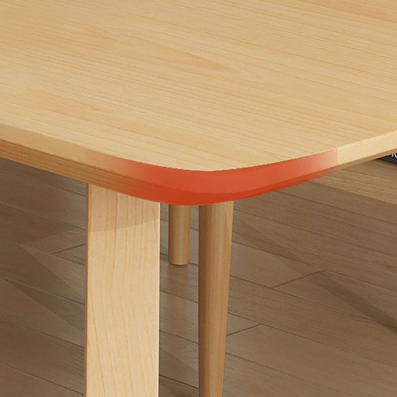 Solid Wood Top Dining Table Traditional Luxury Table with Pine Wood Sled Base Clearhalo 'Dining Tables & Seating' 'Dining Tables' 'dining_table' 'furn' 'furn_dining_table' 'Furniture' 'furniture_dining_table' 'Kitchen & Dining Furniture' 'kitchen' 'kitchen_dining_table' 1200x1200_696345b2-4ed8-4bb1-8b6d-a39be4a2f512