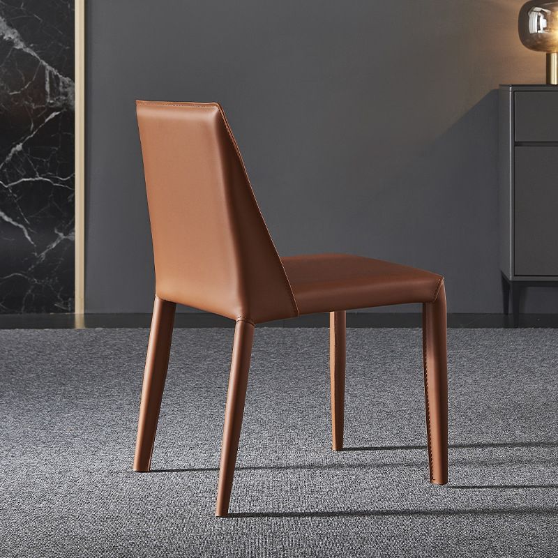 インダストリアルフェイクレザーダイニングチェア屋内外屋の腕のない椅子