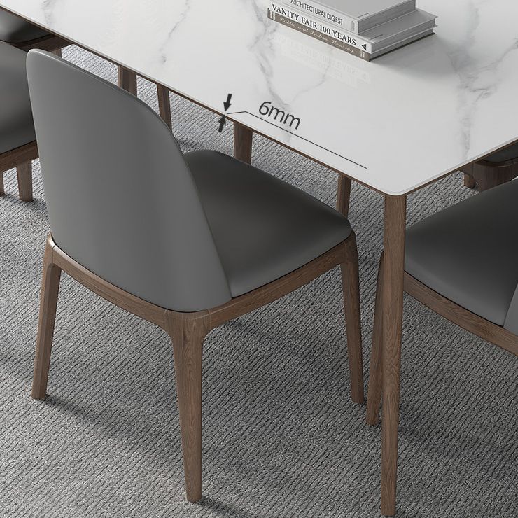 Industrial Style Dinner Table Stone Rectangle Dining Site Table in White Clearhalo 'Dining Tables & Seating' 'Dining Tables' 'dining_table' 'furn' 'furn_dining_table' 'Furniture' 'Kitchen & Dining Furniture' 1200x1200_6964003a-4aa2-4cbf-8ebb-5ca6ccf45579