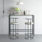 White and Pink Modern Style Bar Table in Wood and Metal Bar Table Milk Tea Shop Bar Table Clearhalo 'Bar Furniture' 'Bar Tables' 'bar_tables' 'furn' 'furn_bar_tables' 'Furniture' 'furniture_bar_tables' 'Kitchen & Dining Furniture' 1200x1200_69658127-d4a7-476c-b340-693addf0d9df