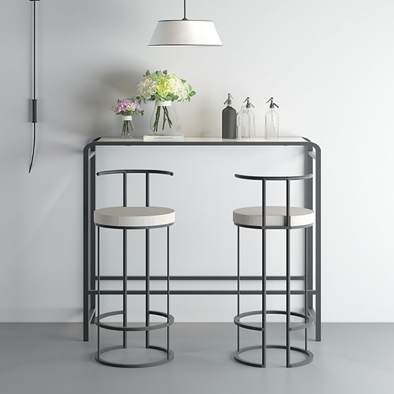 White and Pink Modern Style Bar Table in Wood and Metal Bar Table Milk Tea Shop Bar Table Clearhalo 'Bar Furniture' 'Bar Tables' 'bar_tables' 'furn' 'furn_bar_tables' 'Furniture' 'furniture_bar_tables' 'Kitchen & Dining Furniture' 1200x1200_69658127-d4a7-476c-b340-693addf0d9df