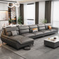 37,79 "Sofa sectionnel gris de haut gris canapé modulaire en cuir avec coussin arrière
