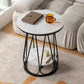 23.6 "Tall Modern Round Side End Table One Shelf bijzettafel met metalen frame