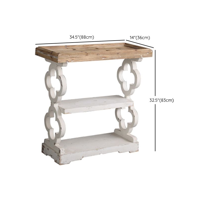 Wood Rectangle Console Table Distressed Accent Table for Hall
