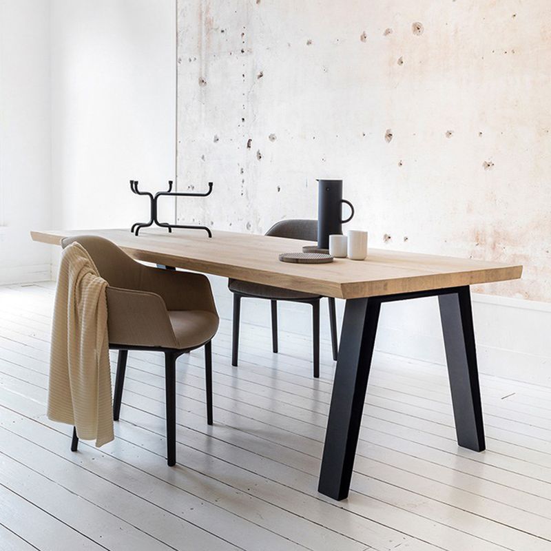 Mesa de escritura de oficina de madera sólida mesa de reunión de rectángulo moderno