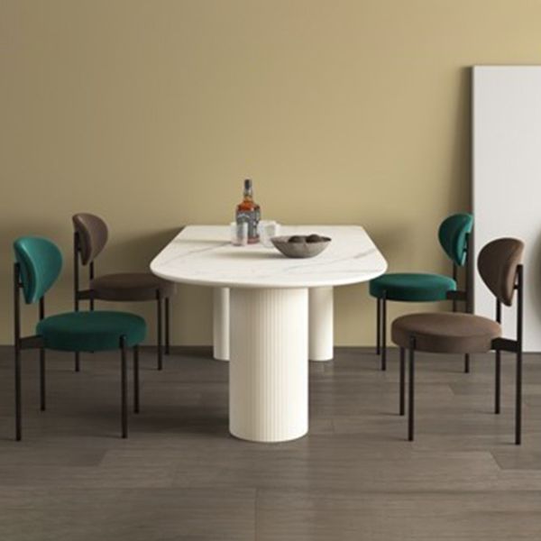 Metal Contemporary Free Form Dining Table Marble Top Table for Dining Room and Kitchen Clearhalo ' dining_table' 'Dining Tables & Seating' 'Dining Tables' 'furn' 'furn_dining_table' 'Furniture' 'furniture_dining_table' 'Kitchen & Dining Furniture' 'kitchen&dining_furn' 'kitchen' 'kitchen_dining_table' 1200x1200_6968b29b-8bbe-47e5-abe3-2040a5713880