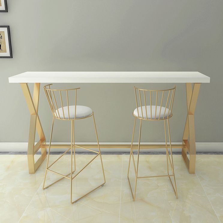 White and Gold Counter Set 1/2/3/5 Pieces Rectangle Trestle Glam Bar Table Set Clearhalo 'Bar Furniture' 'furn' 'furn_home_bar_bar_sets' 'Furniture' 'Home Bars & Bar Sets' 'home_bar_bar_sets' 'Kitchen & Dining Furniture' 1200x1200_69696a8b-aab1-48e1-b070-763394757a2c