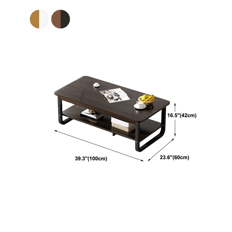 Solid Wood Coffee Table Rectangle Coffee Table for Living Room