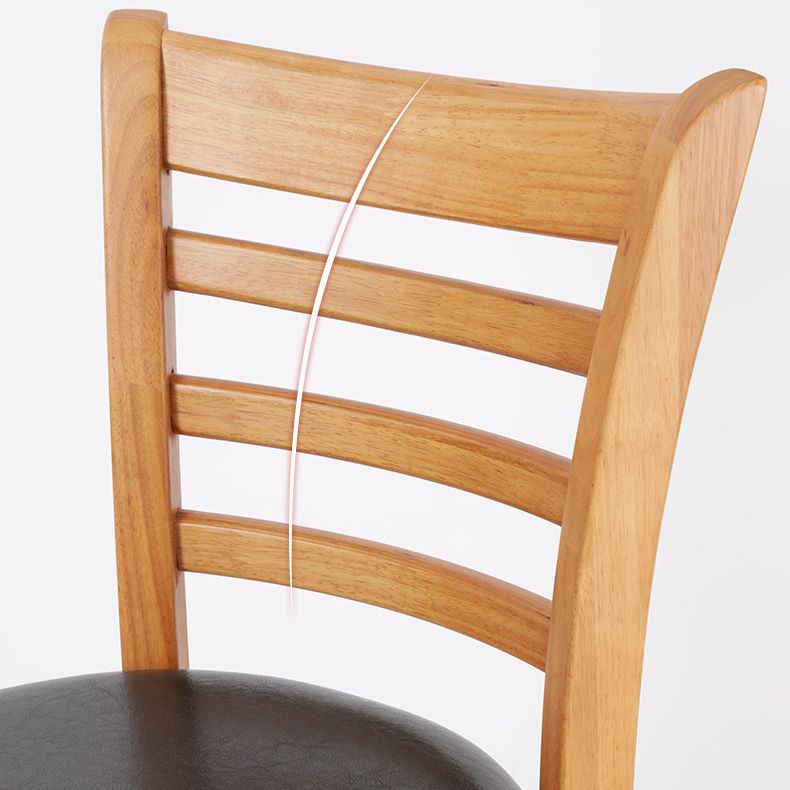 Modern Style Low Back Bar stool PU Leather Counter Bar Stool with Wooden Legs