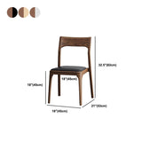 Moderner massiver Holzseitenstuhl offener Essnetzstuhl mit massiven Holzbeinen offen