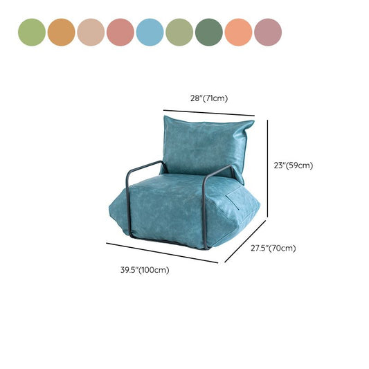 Contemporary Armchair Pillow Back Round Arms with Black Legs Leather Arm Chair Clearhalo 'Accent Chairs' 'accent_chairs' 'Chairs & Seating' 'furn' 'furn_accent_chairs' 'Furniture' 'Living Room Furniture' 1200x1200_696a7be6-bf70-4d71-9d54-e6cb8926bb19