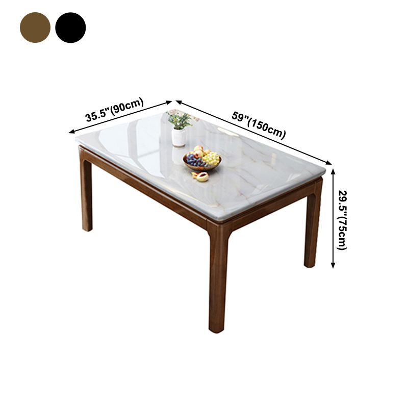 Midcentury Dining Table 4 Legs Solid Wood Base Rectangle Table for Home Clearhalo ' dining_table' 'Dining Tables & Seating' 'Dining Tables' 'furn' 'furn_dining_table' 'Furniture' 'furniture_dining_table' 'Kitchen & Dining Furniture' 'kitchen&dining_furn' 'kitchen' 'kitchen_dining_table' 1200x1200_696ada8e-7aa3-425d-966e-419fa204dfc1