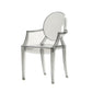 Contemporary Plastic Restaurant Arm Chair Transparent Open Back Dining Chair (Set of 4) Clearhalo ' kitchen&dining_furn' 'Dining Chairs' 'Dining Tables & Seating' 'dining_chair' 'furn' 'furn_dining_chair' 'Furniture' 'furniture_dining_chair' 'Kitchen & Dining Furniture' 'kitchen' 1200x1200_696c76ca-20b6-4f0d-9026-b29be088f13c