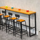 Industrial 1/5/9 Pieces Bar Table Set Rectangle Wood Counter Table for Milk Tea Shop
