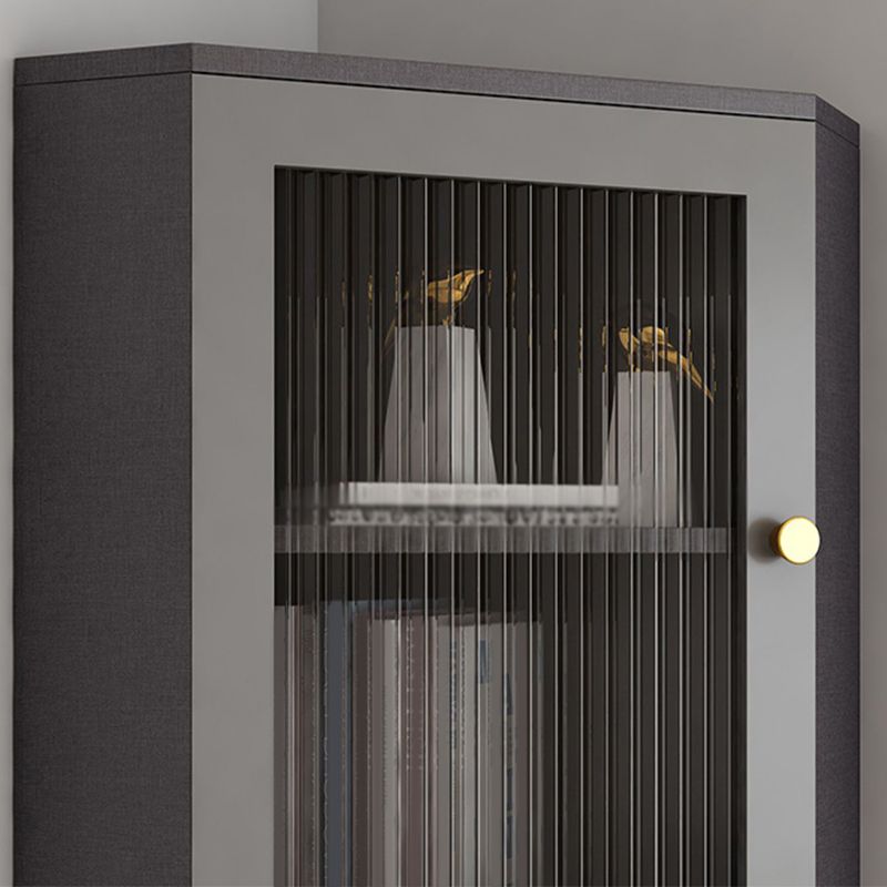 Contemporary Storage Cabinet with Shelf and Glass 2 - Door Cabinet Clearhalo 'Cabinets & Chests' 'cabinets_chests' 'furn' 'furn_cabinets_chests' 'Furniture' 'Living Room Furniture' 1200x1200_696eaa84-bb4f-43ef-b32c-5dd63bb4da48