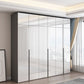 Dormitorio Gabinete de vestuario de madera Armario moderno con suaves puertas cerradas