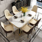 Contemporary Dining Table Sets with Sintered Stone Table and Cushion Chairs Clearhalo 'Dining Room Sets' 'Dining Tables & Seating' 'dining_room_set' 'furn' 'furn_dining_room_set' 'Furniture' 'furniture_dining_room_set' 'Kitchen & Dining Furniture' 'kitchen&dining_furn' 'kitchen' 1200x1200_696f2eaa-9666-4aed-8571-6ffe95b5d40e