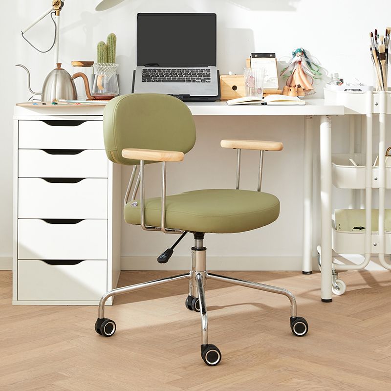 Modernism Fixed Arms Office Chair Desk Chair with Wheels for Home Clearhalo 'furn' 'furn_office_chair' 'Furniture' 'Office Chairs' 'Office Furniture' 'office_chair' 1200x1200_696f5cbc-fbf4-4dfb-a818-ade46e4d7422