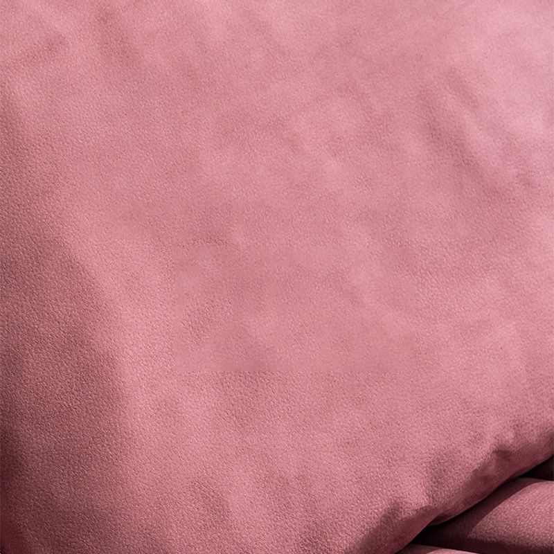 Scandinavian Leather Pillow Top Arm Sofa in Pink For Living Room