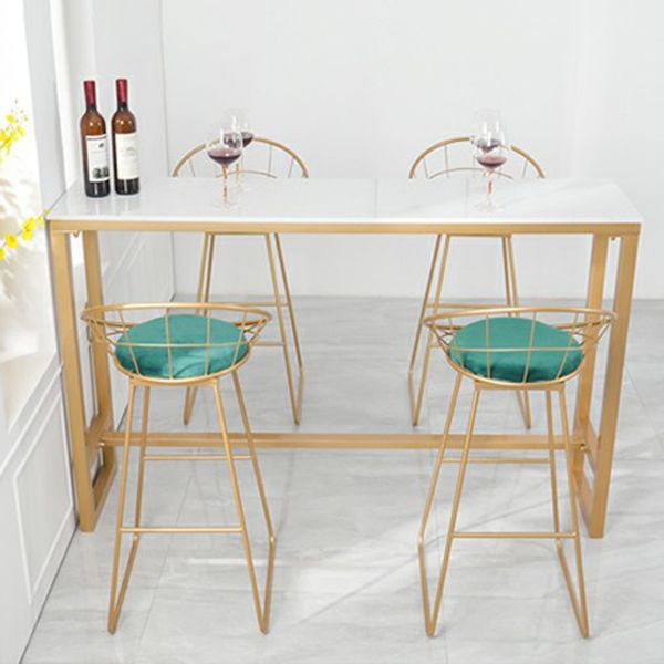 Stone Bar Dining Table Glam Style Rectangle Bar Table with Trestle for Dining Room Clearhalo 'Bar Furniture' 'Bar Tables' 'bar_tables' 'furn' 'furn_bar_tables' 'Furniture' 'Kitchen & Dining Furniture' 1200x1200_6970ca6e-b57a-448d-898c-650aa100fce6