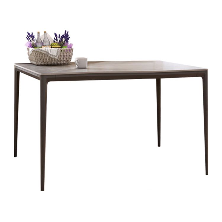 Sintered Stone Grey Dining Table Industrial 4 Legs Table for Dining Room Clearhalo 'Dining Tables & Seating' 'Dining Tables' 'dining_table' 'furn' 'furn_dining_table' 'Furniture' 'furniture_dining_table' 'Kitchen & Dining Furniture' 'kitchen' 'kitchen_dining_table' 1200x1200_6971c3da-a7f4-47c3-8ff5-dce086f0c1f7