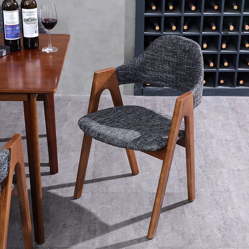 Scandinavian Study Room Open Back Arm Chair Upholstered Matte Finish Dining Chair Clearhalo ' kitchen&dining_furn' 'Dining Chairs' 'Dining Tables & Seating' 'dining_chair' 'furn' 'furn_dining_chair' 'Furniture' 'furniture_dining_chair' 'Kitchen & Dining Furniture' 'kitchen' 1200x1200_6972269b-d7ac-4f89-bc62-61b8f3675d46