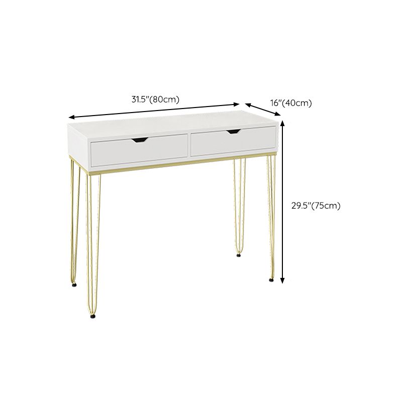 15 "Wide Glam Writing Desk rechthoekig wit houten bureau