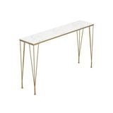 Rectangular Bar Height Table White Faux Marble Top Bistro Pub Table for Indoor