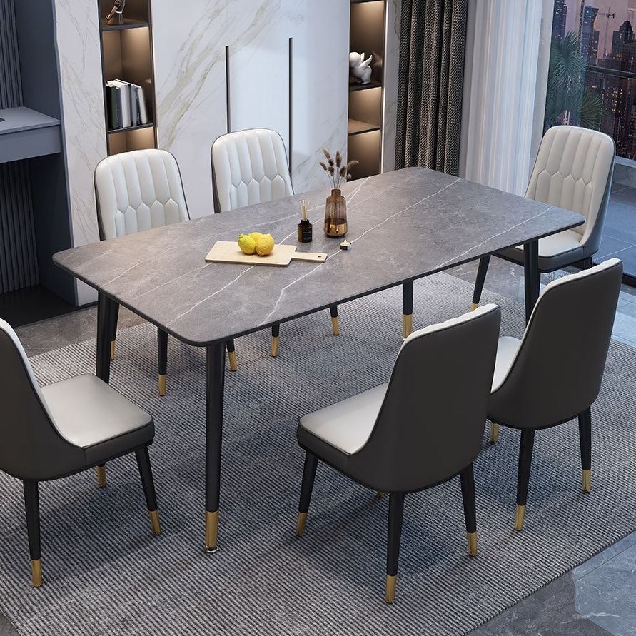 Contemporary Style Dining Site Table Stone Dining Table Rectangle for Dining Room Clearhalo ' dining_table' 'Dining Tables & Seating' 'Dining Tables' 'furn' 'furn_dining_table' 'Furniture' 'furniture_dining_table' 'Kitchen & Dining Furniture' 'kitchen&dining_furn' 'kitchen' 'kitchen_dining_table' 1200x1200_6973c1a6-9d74-45a0-9acd-11c53121c06b