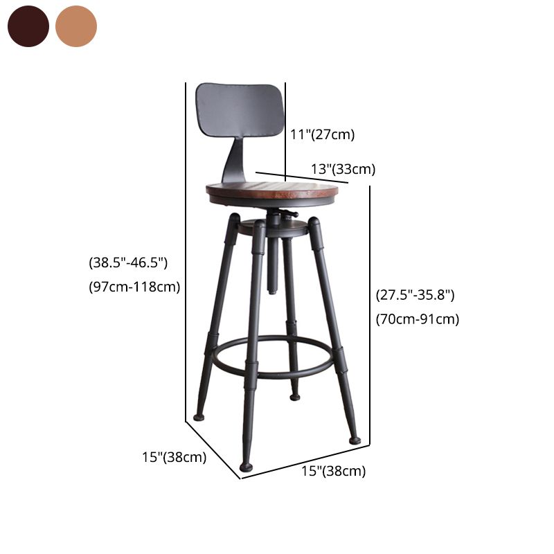 Adjustable Swivel Height Stool Industrial Round Seat Counter Bar Stool,1 Piece Clearhalo 'Bar Furniture' 'Bar Stools' 'bar_stools' 'furn' 'furn_bar_stools' 'furniture_bar_stools' 'Kitchen & Dining Furniture' 'kitchen&dining_furn' 'kitchen' 'kitchen_furn' Furniture' 1200x1200_69751571-35c5-429f-8325-475f75f7f8af