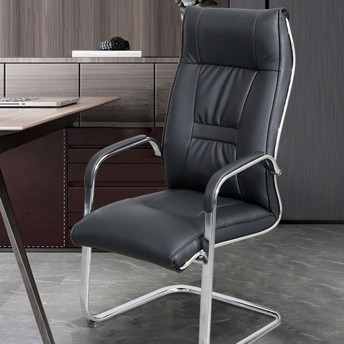 Chaise de bureau à armes fixes moderne chaise de jeu ergonomique en cuir