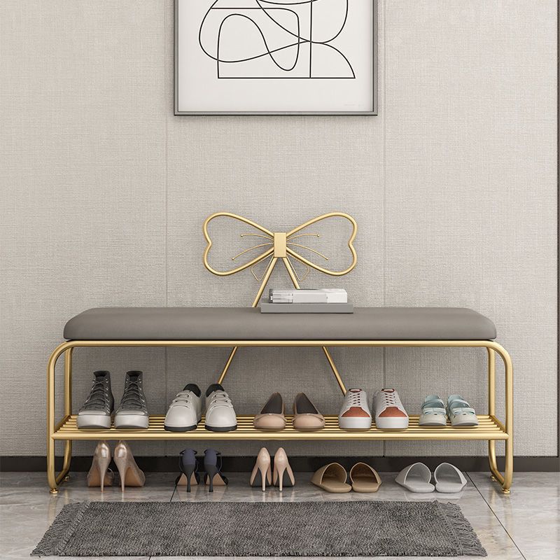 13.78 Inch Wide Glam Cushioned Bench Foam Bench with Shoes Storage Clearhalo 'Benches' 'Chairs & Seating' 'furn' 'furn_benches' 'Furniture' 'Living Room Furniture' 1200x1200_69781bf3-fb25-48f7-981f-45e2878fc88c