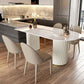 Double Pedestal Dining Table Stone Top Dining Table in White for Kitchen Clearhalo 'Dining Tables & Seating' 'Dining Tables' 'dining_table' 'furn' 'furn_dining_table' 'Furniture' 'Kitchen & Dining Furniture' 1200x1200_6978cbd2-cc61-4f66-8161-88c2e6cfad45