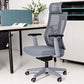 Poltrona contemporanea con supporto lombare grigio con sedia da ufficio con ruote