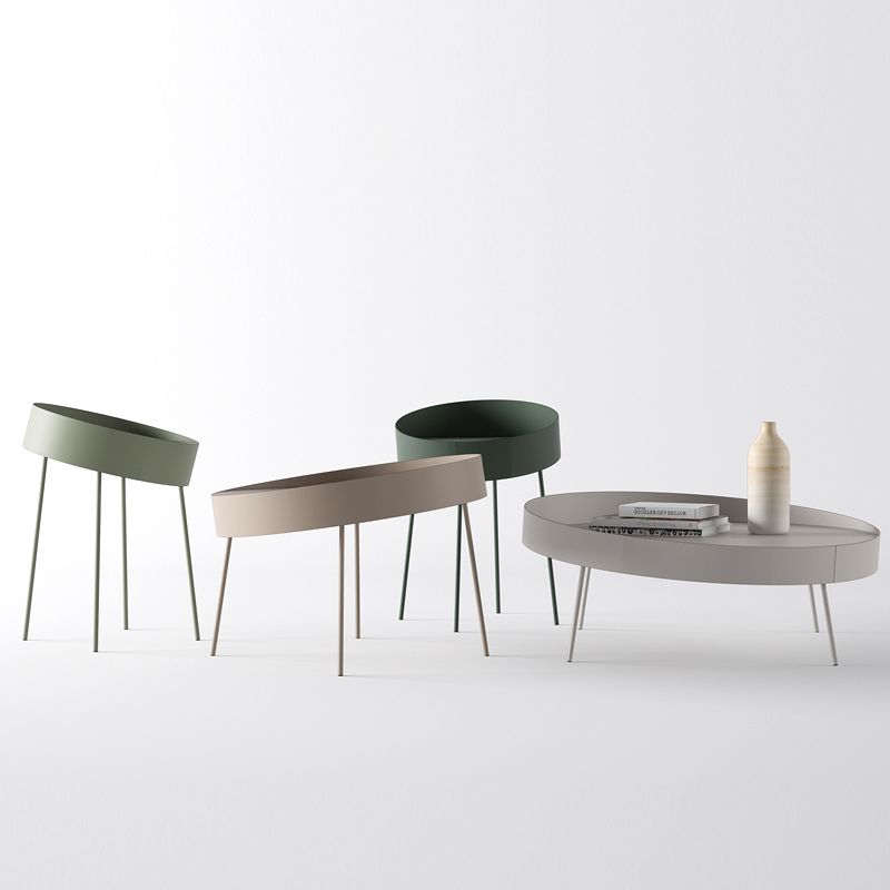 Mid-century Modern 4 Legs Cocktail Table Metal Round Coffee Table Clearhalo 'Coffee & Accent Tables' 'End & Side Tables' 'end_side_table' 'end_side_tables' 'furn' 'furn_end_side_tables' 'Furniture' 'furniture_end_side_table' 'Living Room Furniture' 1200x1200_697b4b50-3e53-4cbc-8aea-dd63e90b74ed