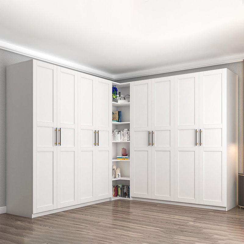 Engineered Wood Wardrobe Armoire Modern White Wardrobe Cabinet