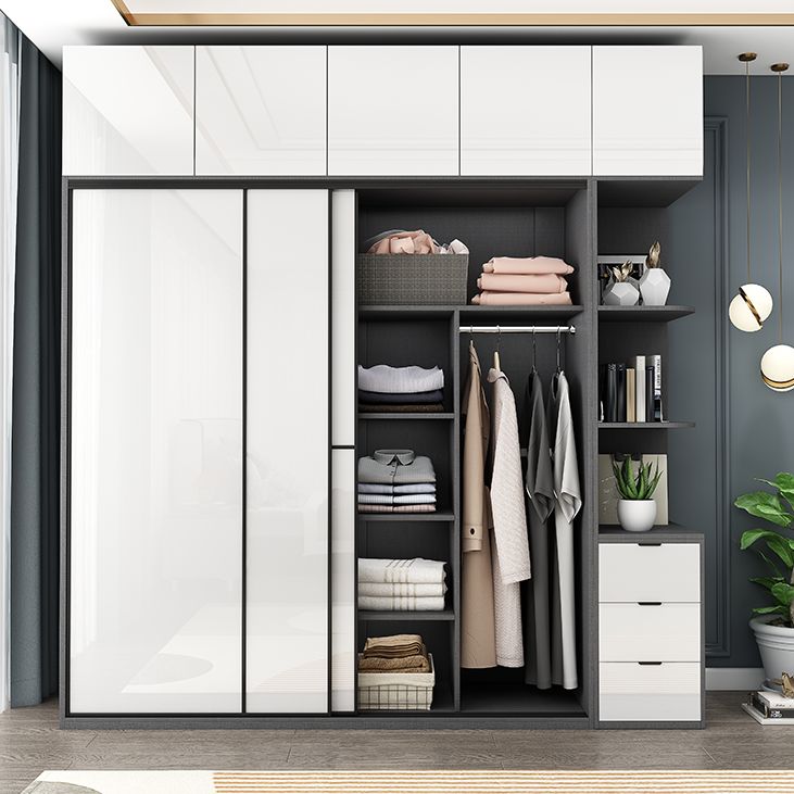Witte kleur garderobe eigentijdse stijl houten garderobe kast met lade
