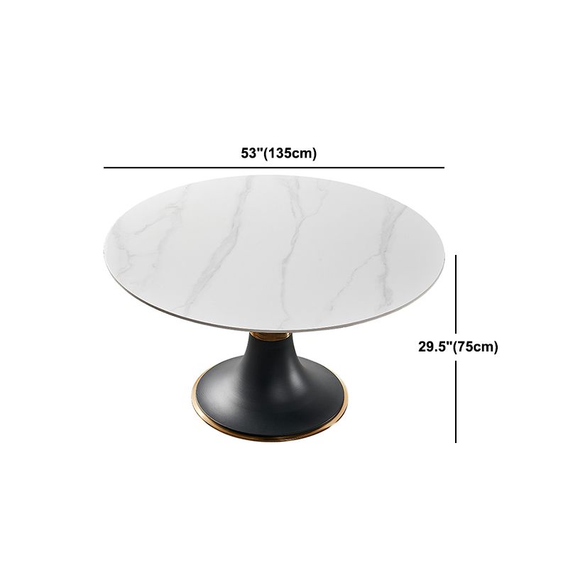 モダンスタイルの焼結石ダイニングラウンドテーブルセット1/3/4/5/7ピースダイニングセット