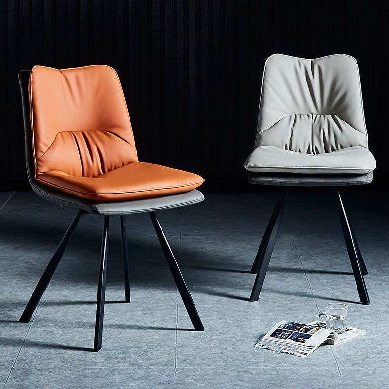 Metal Industrial Armless Chair Solid Back Dining Kitchen Room Chair Clearhalo 'Dining Chairs' 'Dining Tables & Seating' 'dining_chair' 'furn' 'furn_dining_chair' 'Furniture' 'Kitchen & Dining Furniture' 1200x1200_697f8ae2-0f65-4c21-8345-a68c624ddcb2