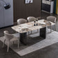 Ensemble de table de salle de bain en pierre beige 1/4/5/7 PCS Glam Style Dining Set