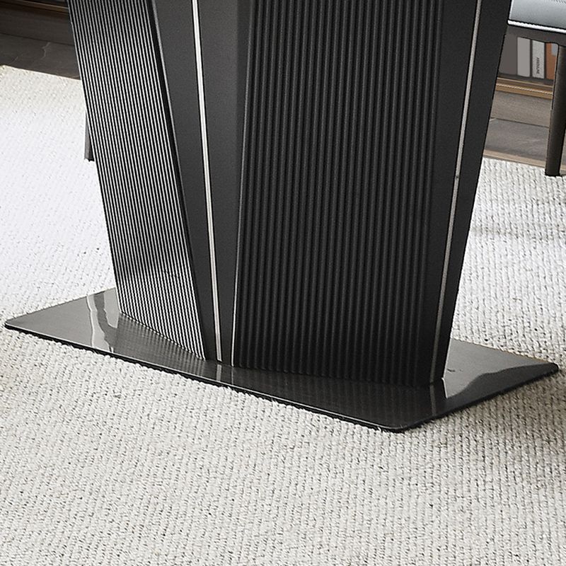 Rectangle Dining Set 1/5 Pcs Marble Dining Table with Upholstered Chairs