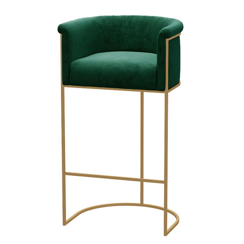 Glam Fabric Upholstered Counter Stool Bucket Seat Low Back Counter Chair