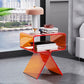 Plastic Abstract End Table Rectangular Corner Table with Storage