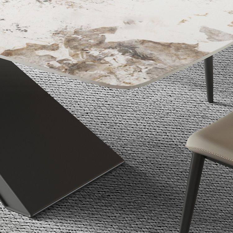 Modern Rectangle Sintered Stone Dining Set 1/2/4/5/6/7 Pieces Dining Table with Chairs Clearhalo 'Dining Room Sets' 'Dining Tables & Seating' 'dining_room_set' 'furn' 'furn_dining_room_set' 'Furniture' 'furniture_dining_room_set' 'Kitchen & Dining Furniture' 1200x1200_69881e03-ec29-4a61-a277-074e2251d605