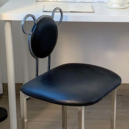 Gestoffeerde armloze stoel moderne stijl eetkamerstoel met chromen basis