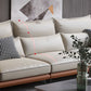 Flared Arm Sectional with Chaise Orange Faux Leather 4-seat Sectional Clearhalo 'furn' 'furn_sectionals' 'Furniture' 'Living Room Furniture' 'Sectionals' 1200x1200_698a0585-78e7-4340-a9c1-c1ec947d4b5f
