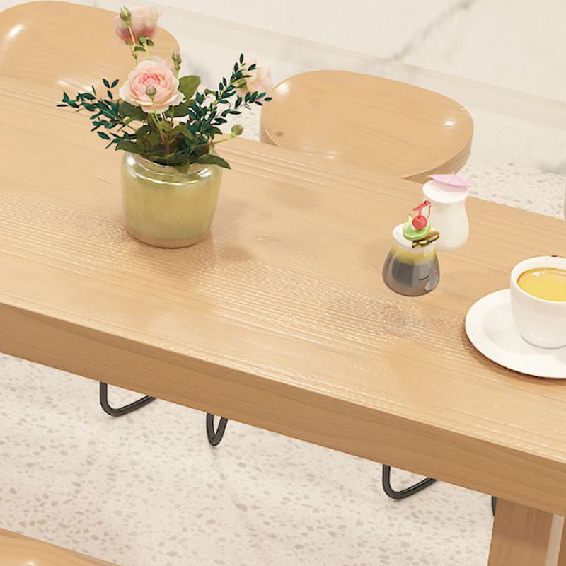 Contemporary Solid Wood Bar Dining Table Trestle Base Bar Table in Natural Clearhalo 'Bar Furniture' 'Bar Tables' 'bar_tables' 'furn' 'furn_bar_tables' 'Furniture' 'Kitchen & Dining Furniture' 1200x1200_698a725c-28e2-4f34-bf57-c7f58d218b37