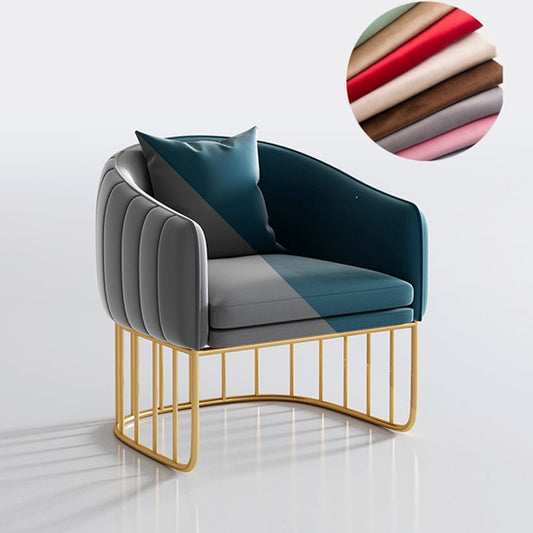 Contemporary Fabric Standard Settee Sloped Arm Tight Back Sofa